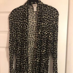 Chico’s animal print stretchy lace jacket